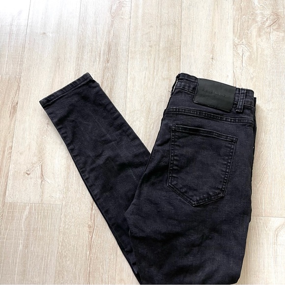 Balanciaga Jeans Mod Omya Crop Studded Distressed Black Denim Women Size 33 - Picture 5 of 7